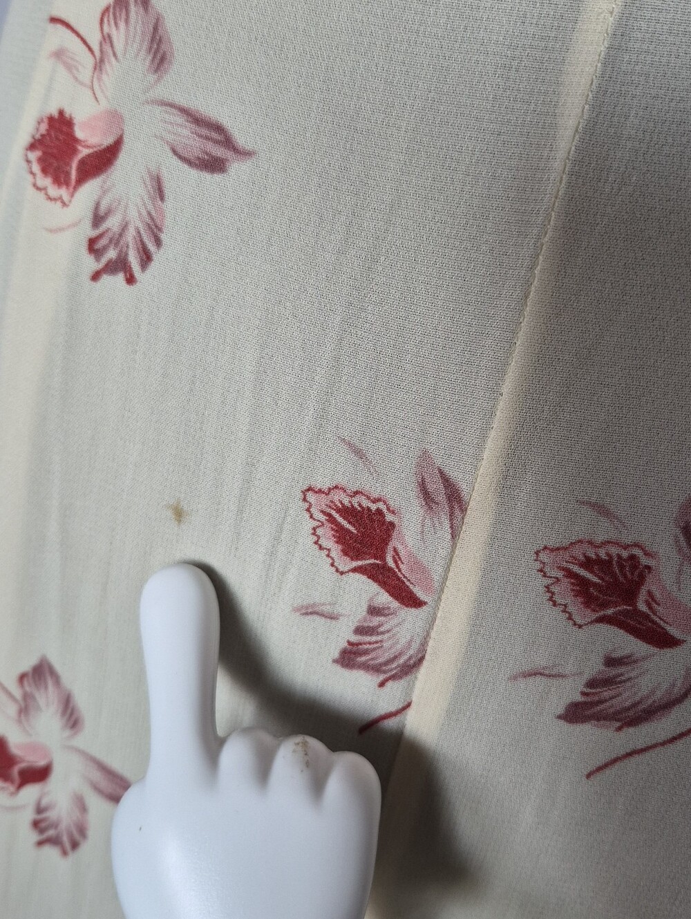 Vintage Banana Republic Cream Maxi Wrap Dress with Pink Floral Motif - Picture 12 of 13